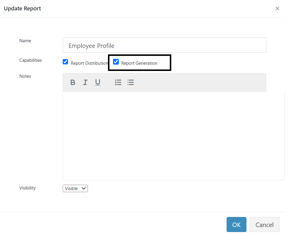 ReportBurster — Create / Update 'Employee Profile' report