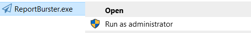 Right-click ReportBurster.exe