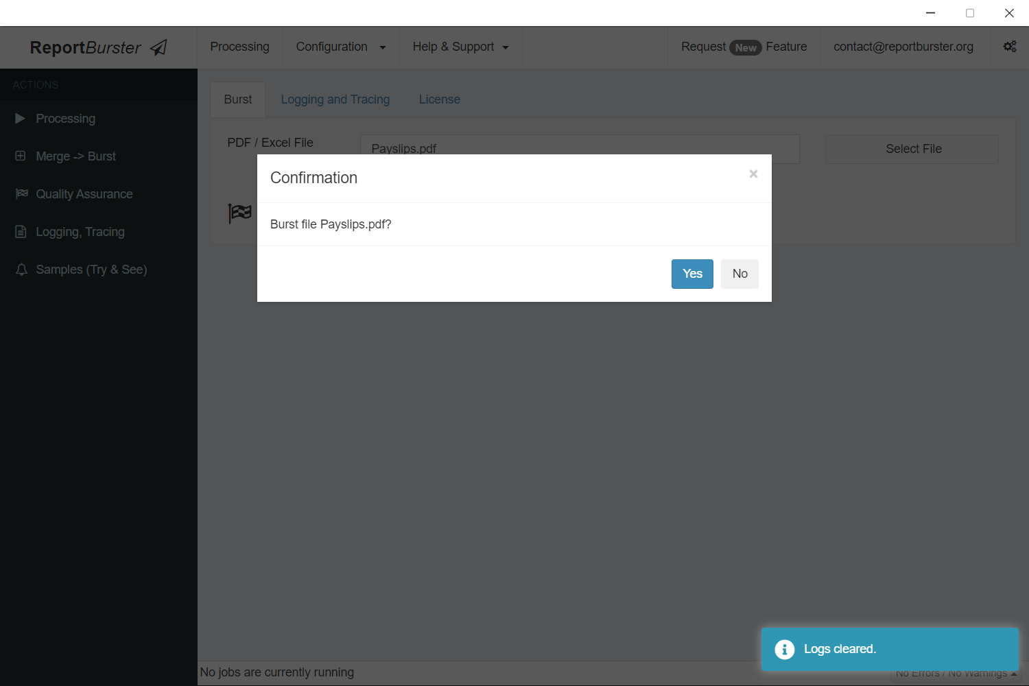 Start Processing
