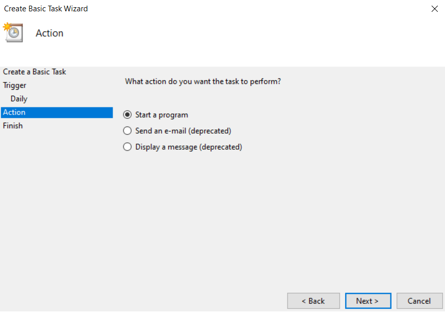 Windows Task Scheduler - Start Program