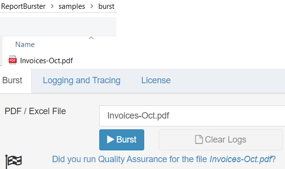 Invoices October Report Bursting