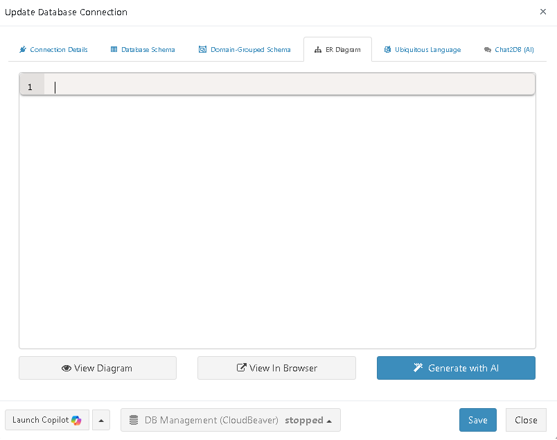 AI-powered Entity–relationship screen in ReportBurster