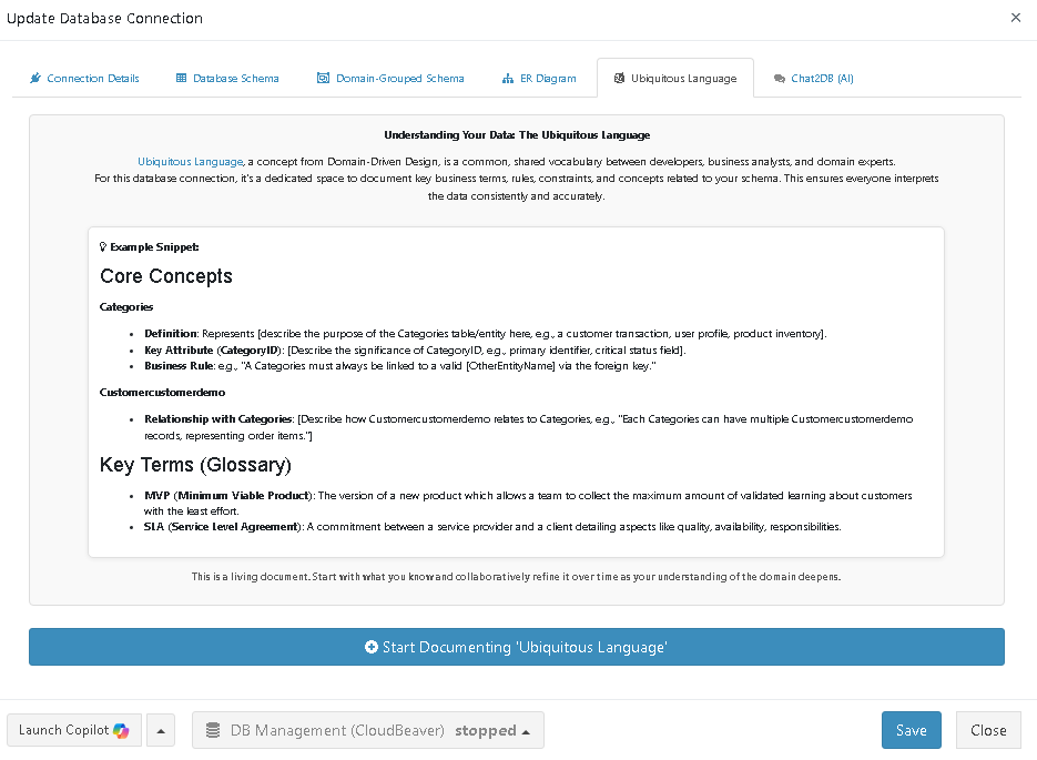 Ubiquitous Language documentation in ReportBurster