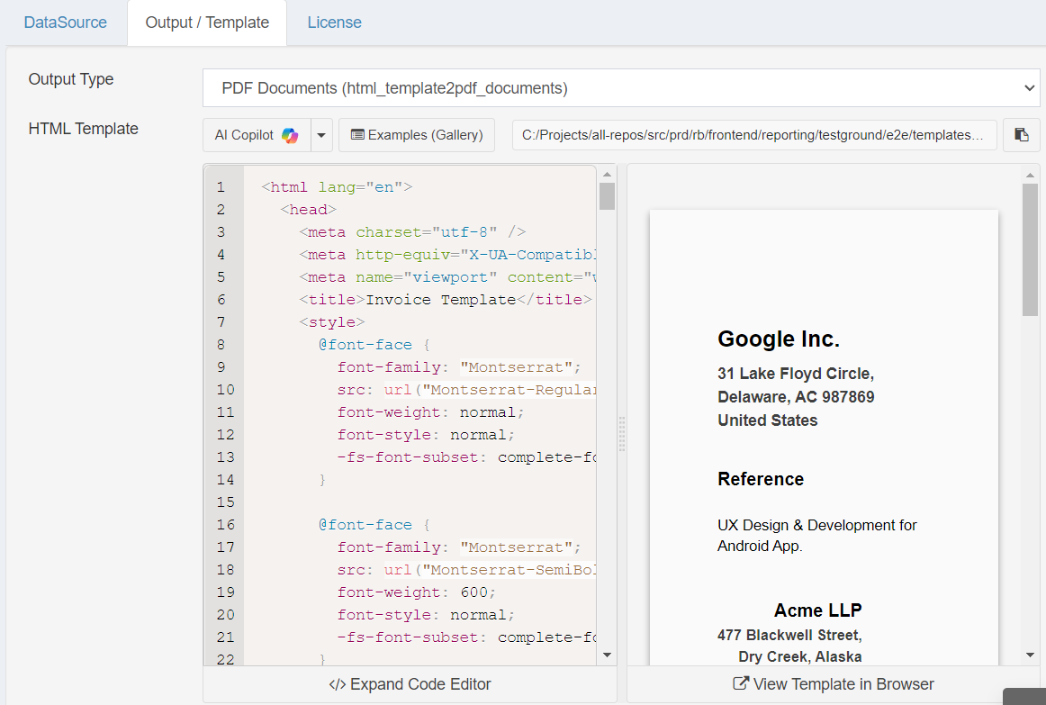 ReportBurster PDF Output Example