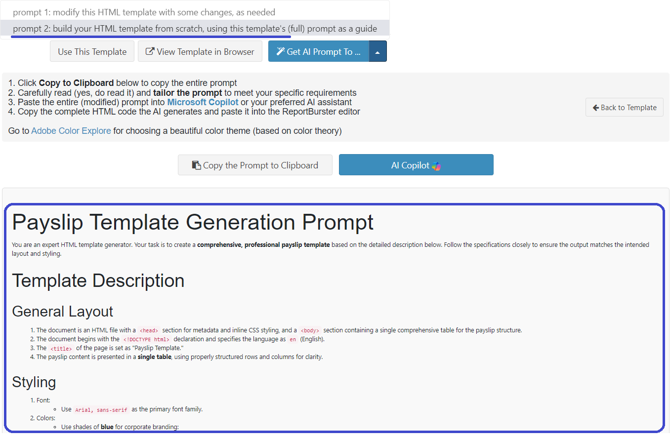 ReportBurster Use AI to Build your Template from Scratch