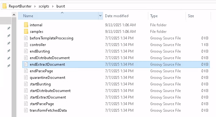 ReportBurster Portal generate Groovy publishing script using AI