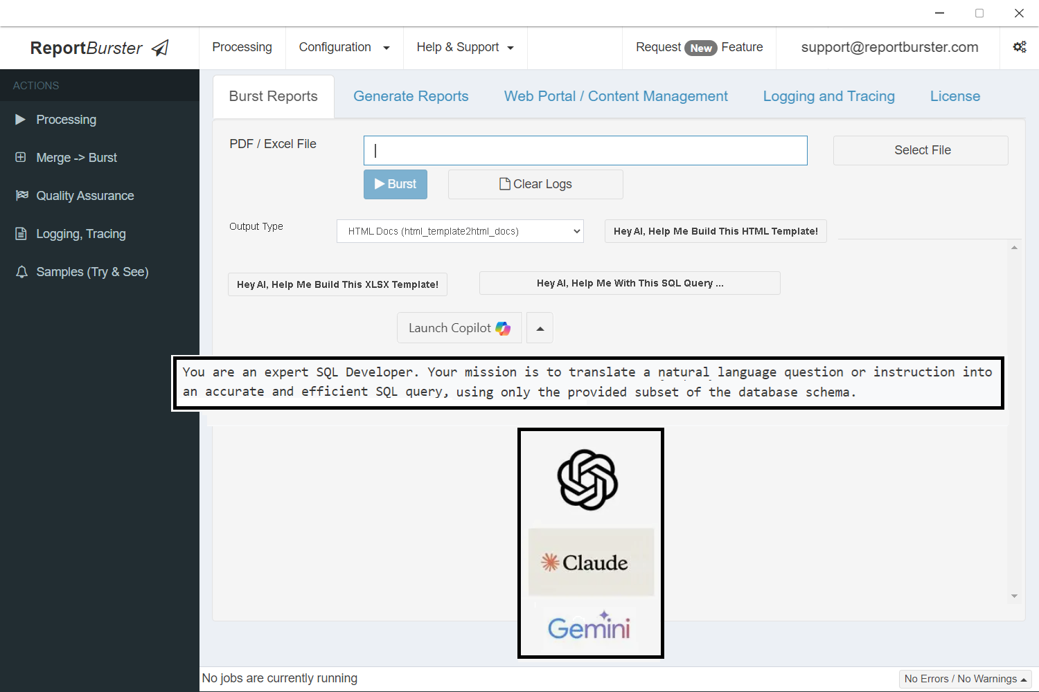 ReportBurster v11: AI-Assisted Reporting & Self-Service Portal